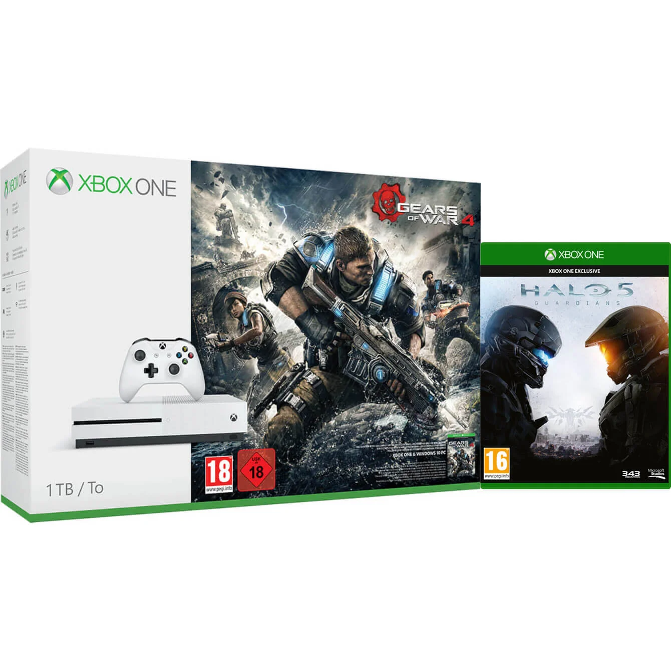 Xbox One S 1TB With Gears of War 4 and Halo 5