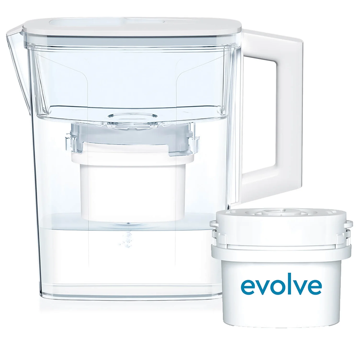 Aqua Optima 2.1L White Compact Water Filter Jug with 30 Day Evolve Filter Cartridge (1 Month Starter Pack)