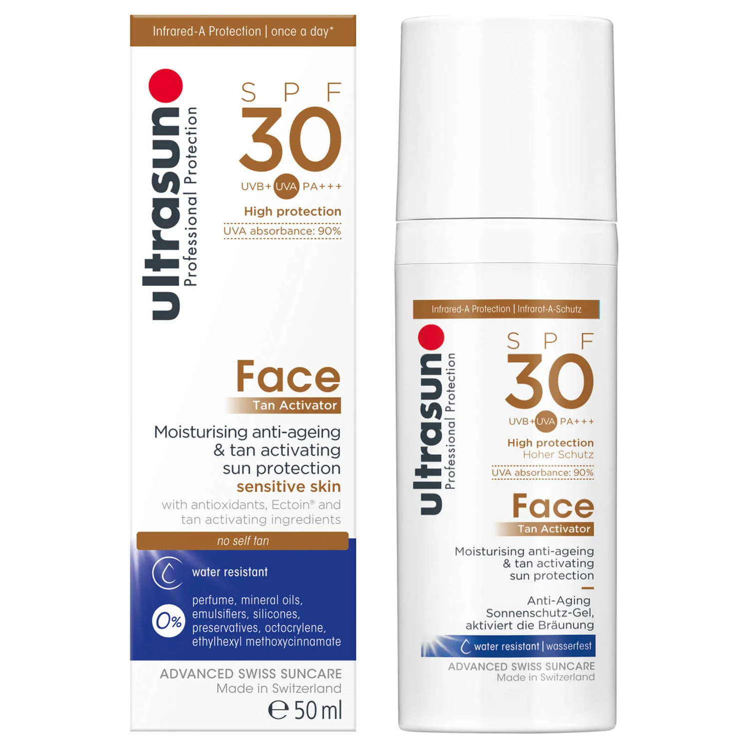 كريم تان أكتيفتور للوجه بعامل وقاية SPF30 من Ultrasun (50 مل)