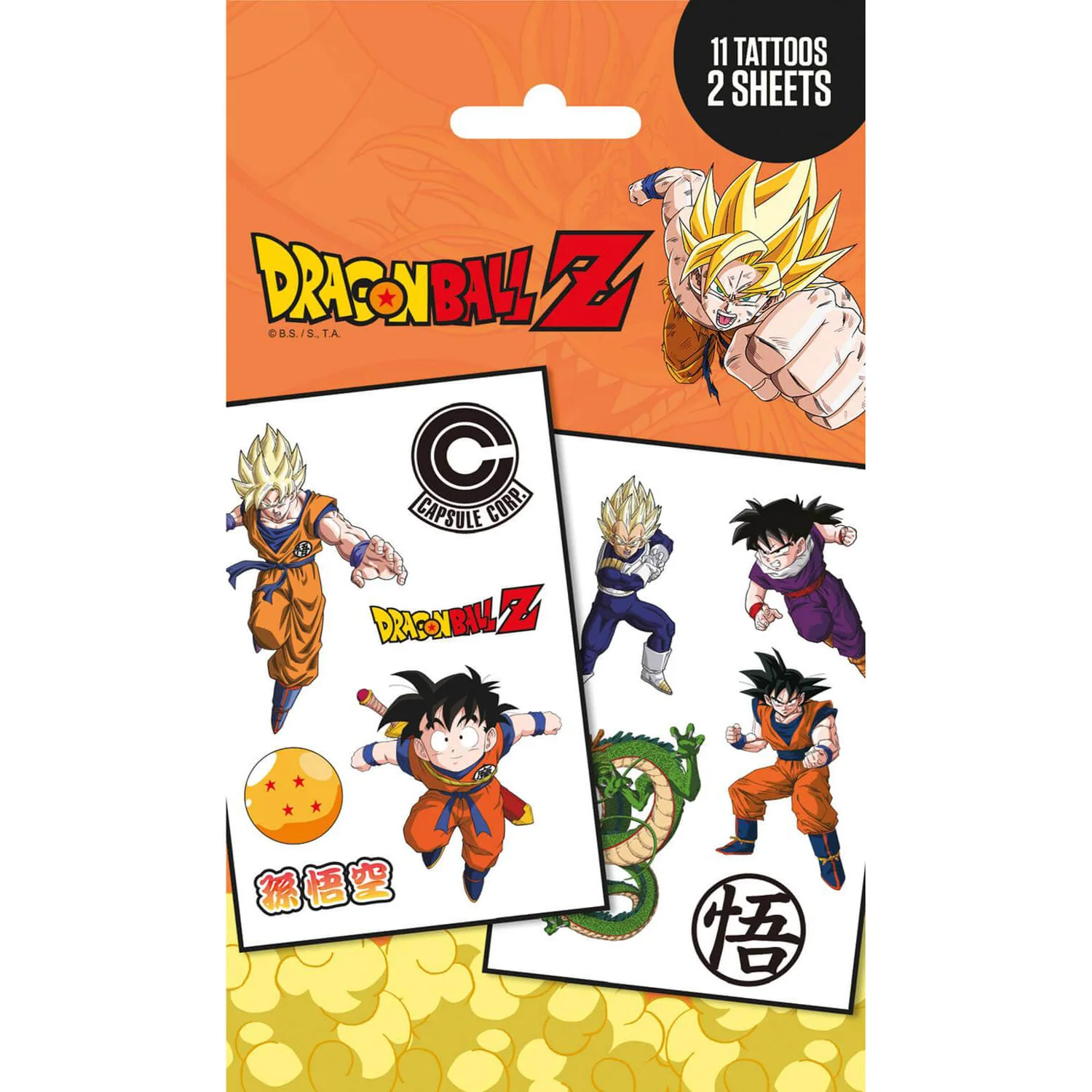 Dragon Ball Z Mix Temporary Tattoo Pack