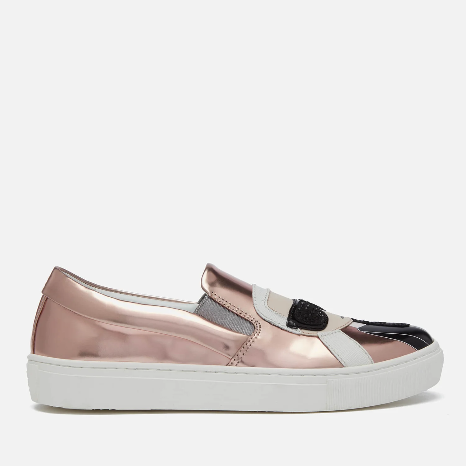 Karl Lagerfeld Women's Kupsole Leather Karl Ikonic Slip-On Trainers - Rose Gold Mirror