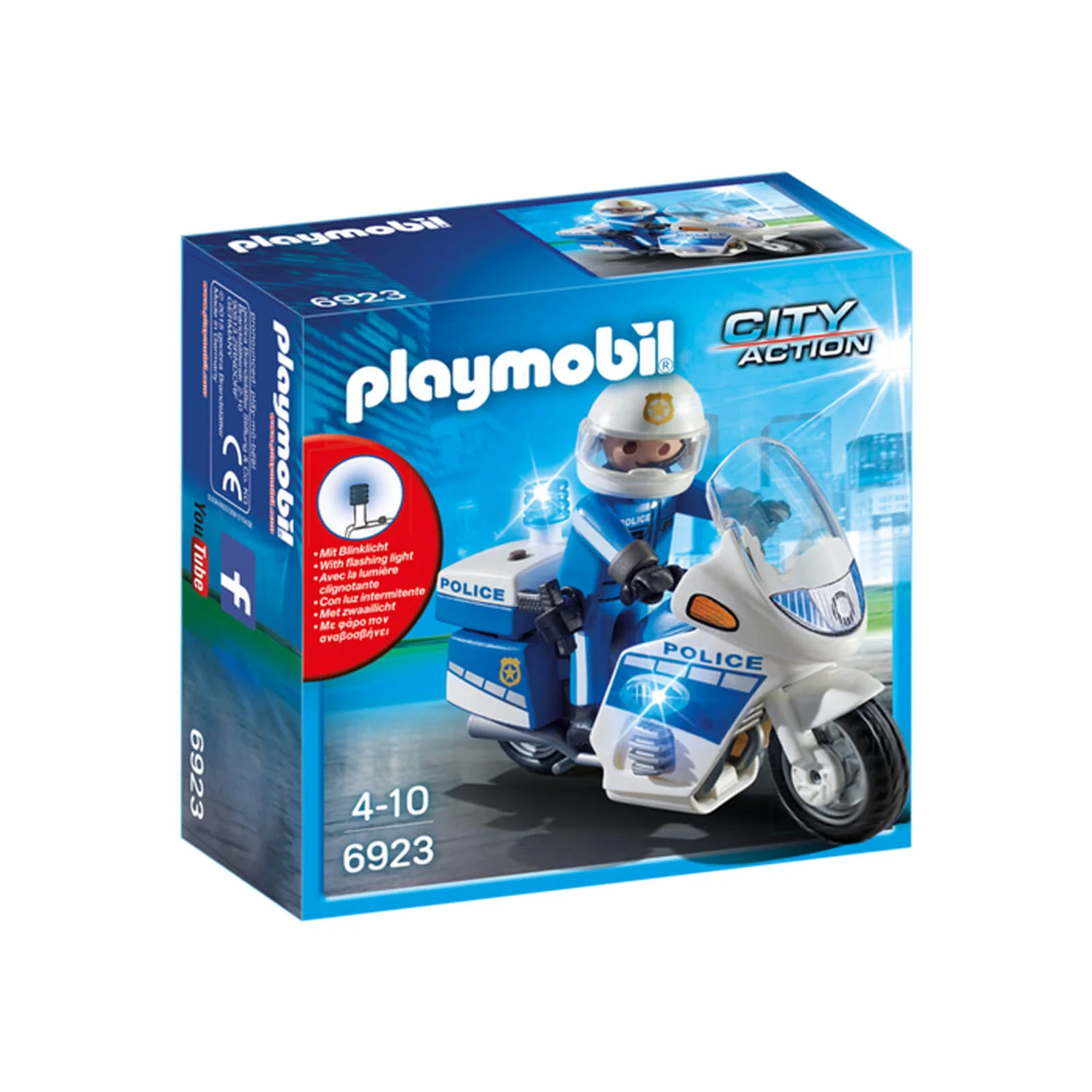 Playmobil City Action Police Bike with LED Light (6923)