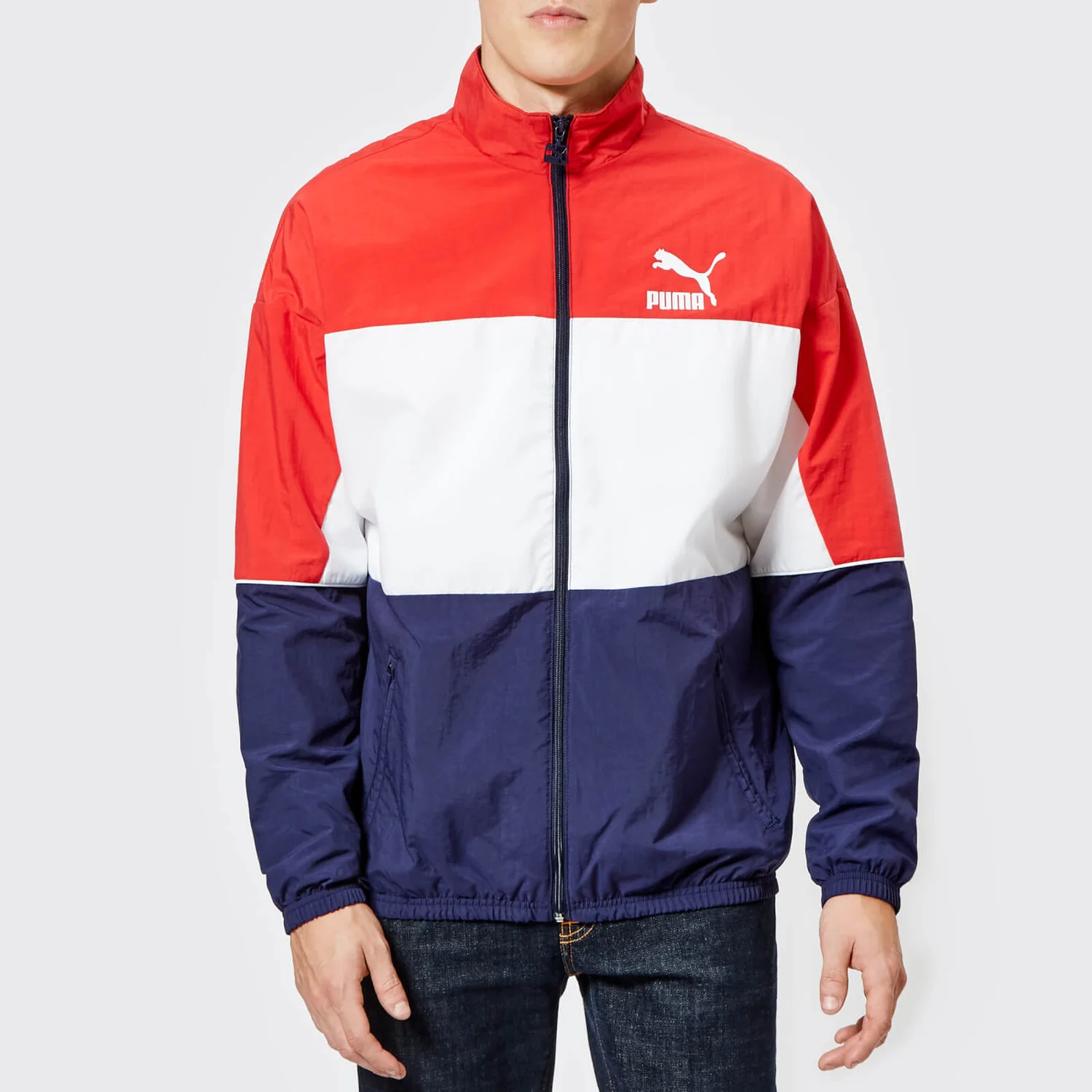 Puma Men's Retro Woven Track Jacket - Peacoat