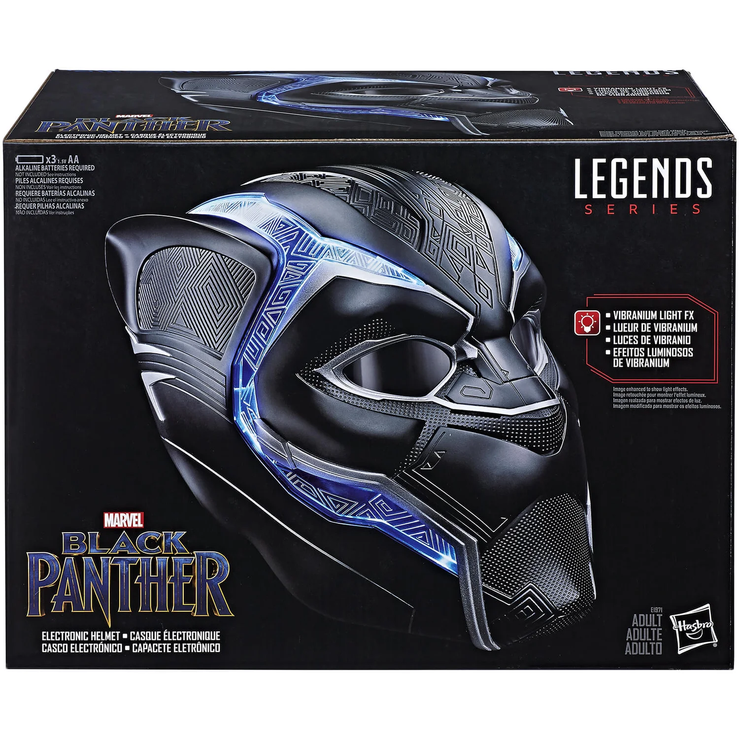 Hasbro Marvel Legends Series Black Panther 1:1 Scale Wearable Electronic Helmet
