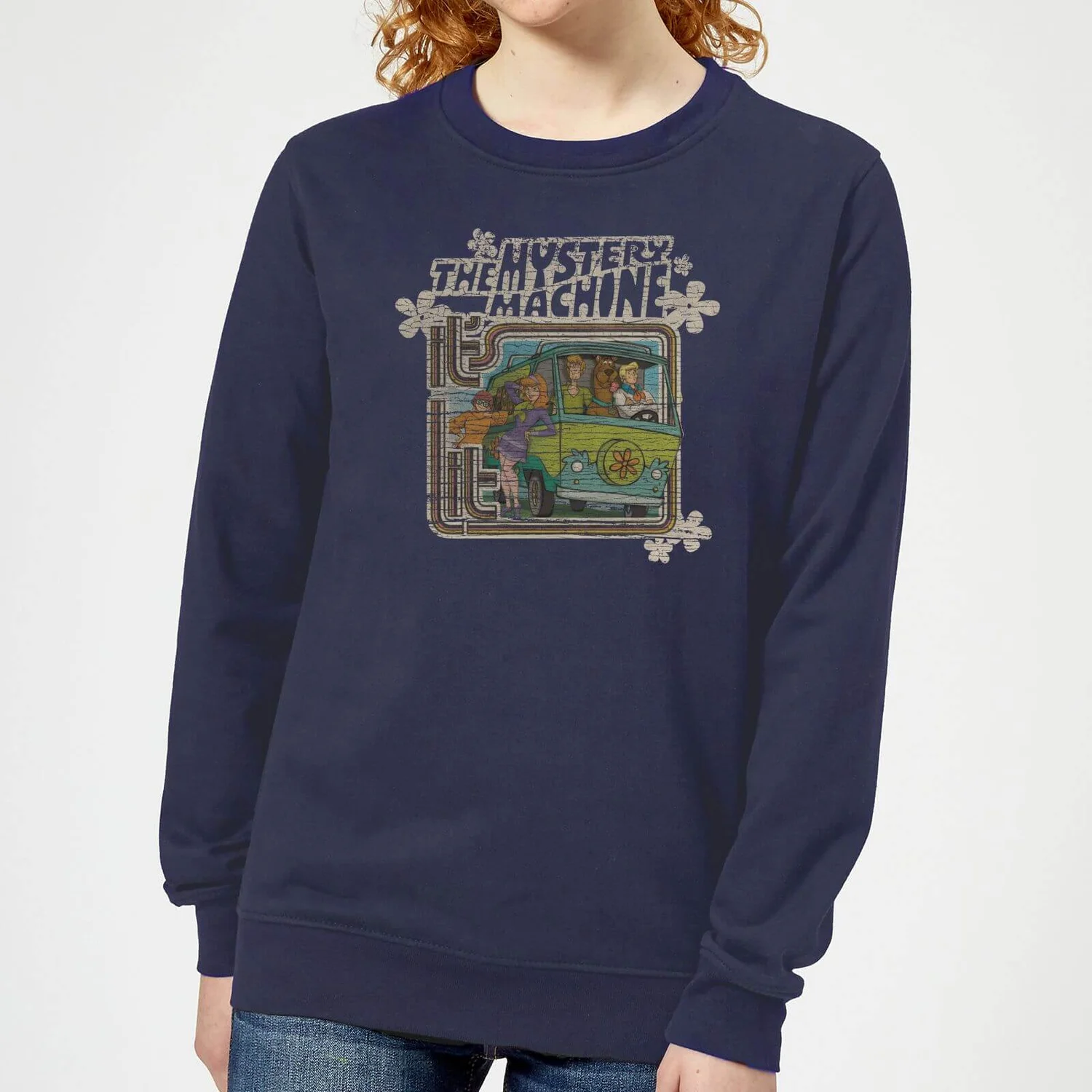 Scooby Doo Mystery Machine Psychedelic Women's Sweatshirt - Navy