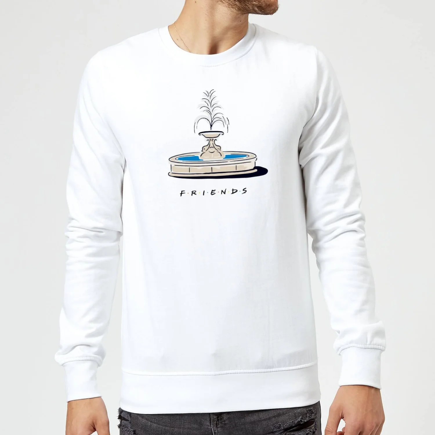 Friends Fountain Sweatshirt - White