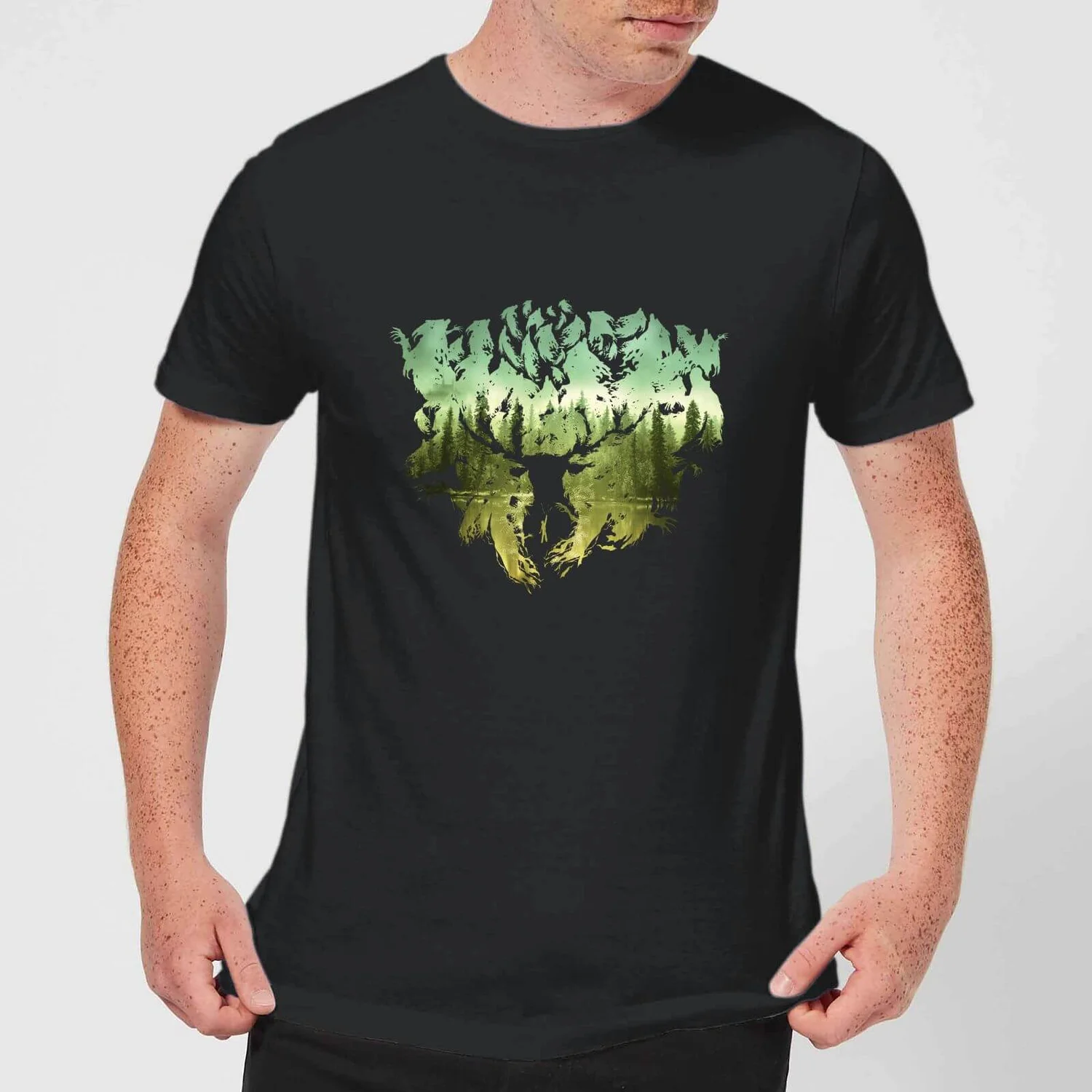 Harry Potter Patronus Lake Men's T-Shirt - Black