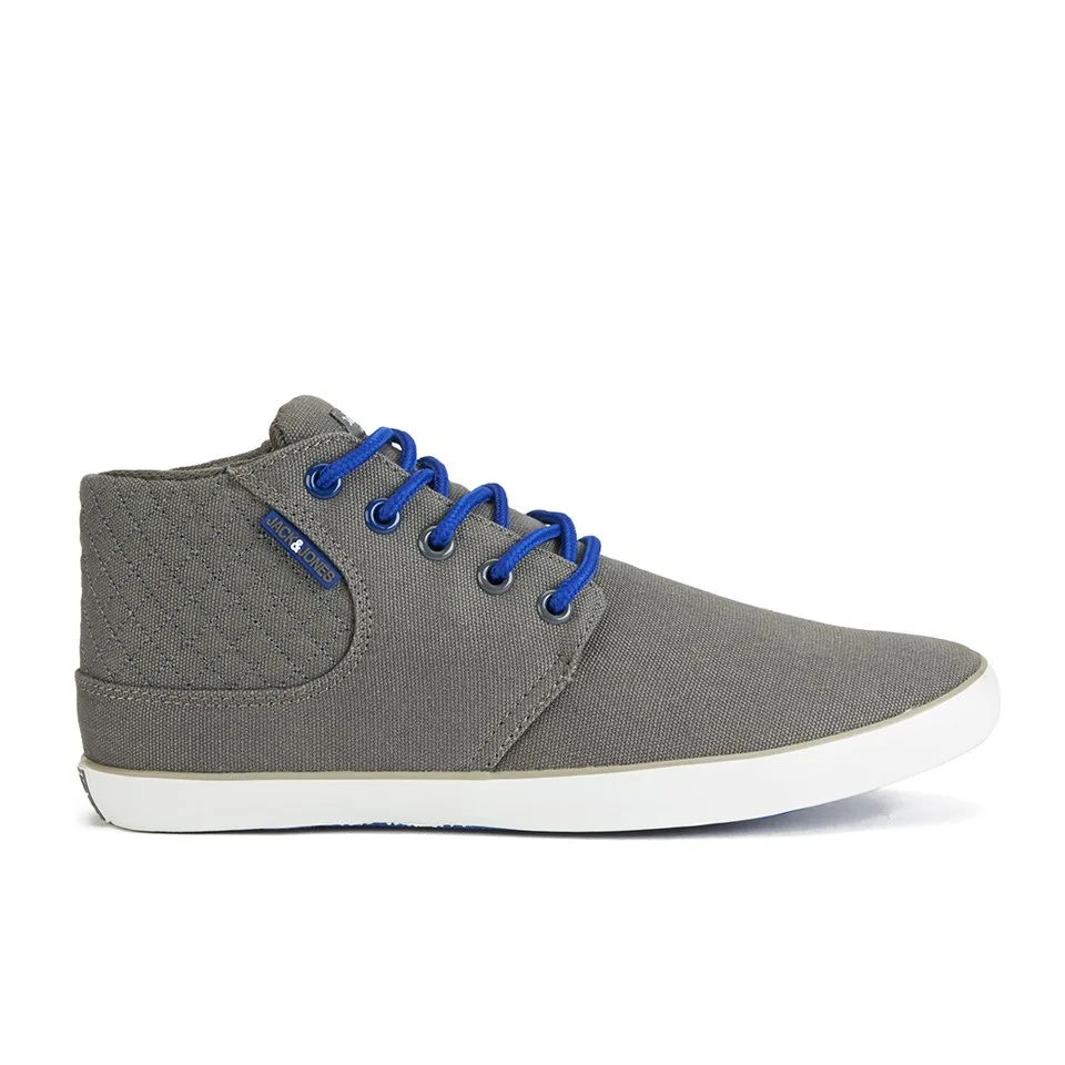 Jack & Jones Men's Vertu Canvas Mid Trainers - Pewter Grey