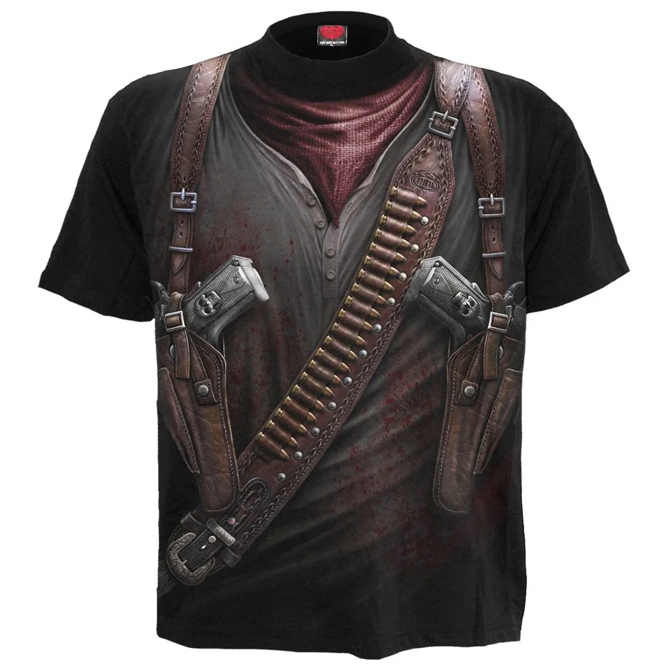 Spiral Men's HOLSTER WRAP Allover T-Shirt - Black