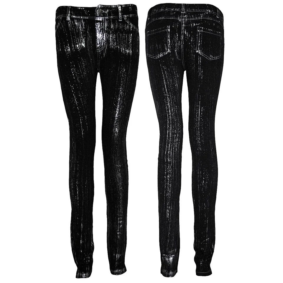 Spiral Women's GOTHIC ROCK Glitter Jeggings - Black