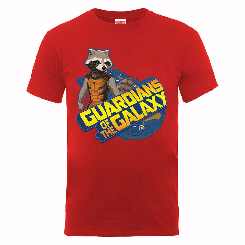 Marvel Guardians of the Galaxy Men's Rocket Logo T-Shirt - Red