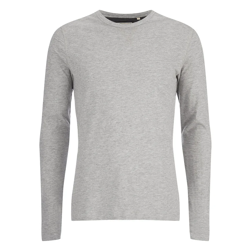 Brave Soul Men's Prague Long Sleeved Top - Light Grey