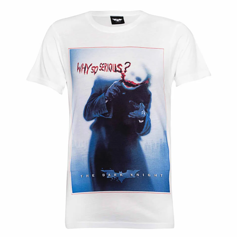 DC Comics Men's Batman The Joker Why So Serious? T-Shirt - White