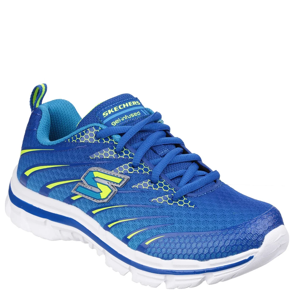 Skechers Kids' Nitrate Trainers - Blue/Yellow