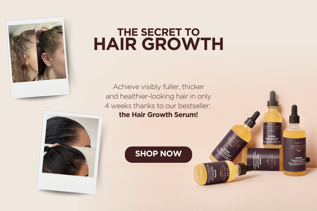 The secret to hair growth - achieve visibly fuller, thicker and healthier looking hair in only 4 weeks thanks to our bestselling serum. Images of before and after showing results