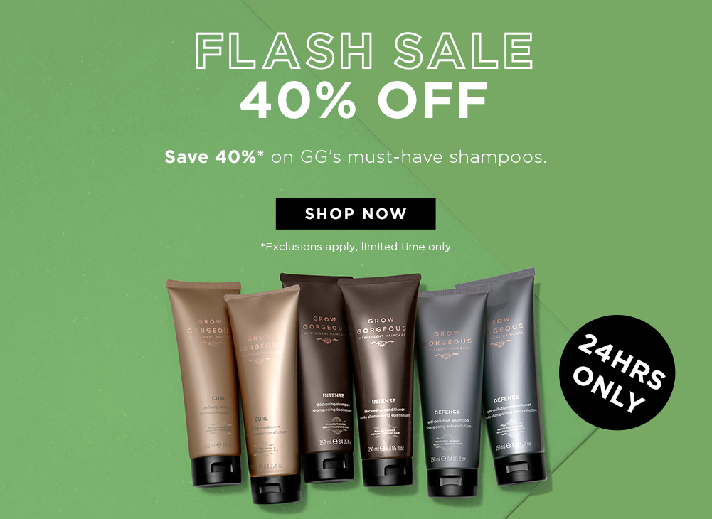 Flash 40% on GG must-have shampoos - limited time and exclusions apply!