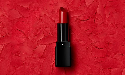 Red Lipstick on swatch textured background