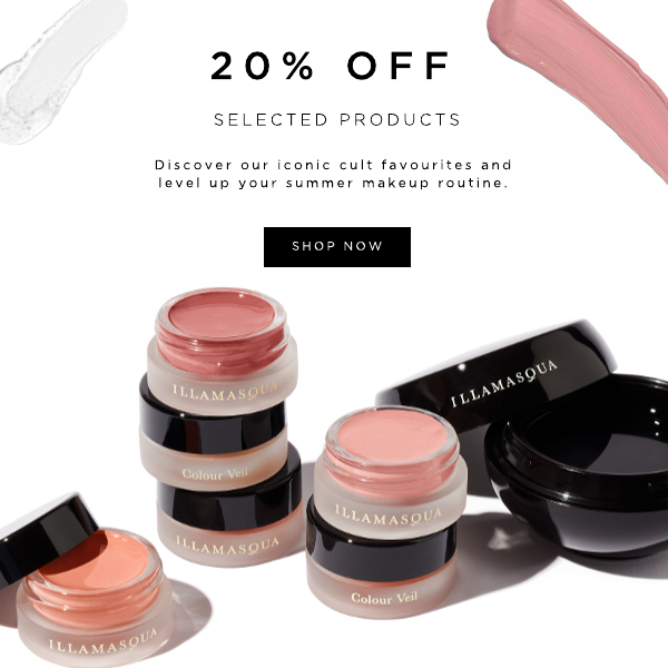 20% off our icons featuring Hydra Veil Primer and Colour Veil Blusher
