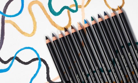 Colouring Eye Pencils on white background.