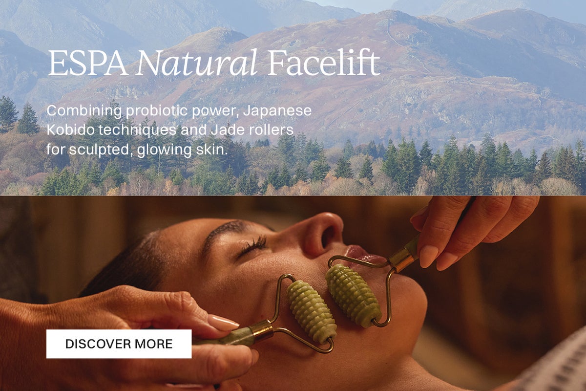 ESPA Natural Facelift Combining probiotic power, japanese kobido techniques and jade rollers for sculpted, glowing skin