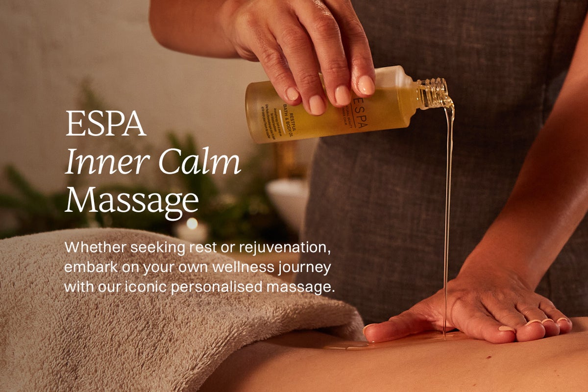 ESPA Inner Calm Massage Whether seeking rest or rejuvenation, embark on your own wellness journey with our iconic personalised massage.