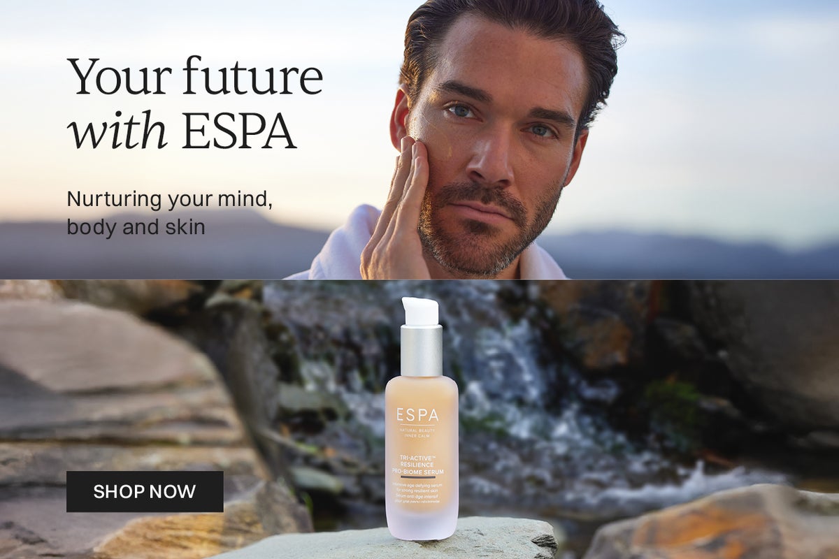 Your future with ESPA serum moisturiser eye cream spa support the skins natural barrier and microbiome for healthy looking skin nurturing your mind, body and skin