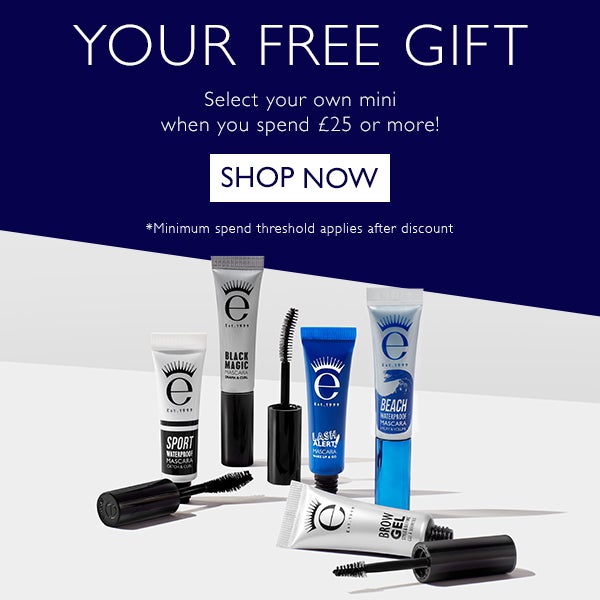 Enjoy a free mini mascara or brow gel when you spend £25