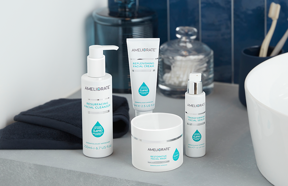 Select your own mini sample when you spend $40 or spend $50 to get a full size Ameliorate product FREE!