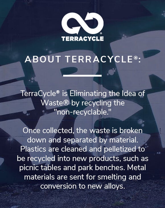 Once collected, the waste is broken down and separated by material. Plastics are cleaned and pelletized to be recycled into new products such as picnic tables and park benches. Metal materials are sent for smelting and conversion to new alloys.
