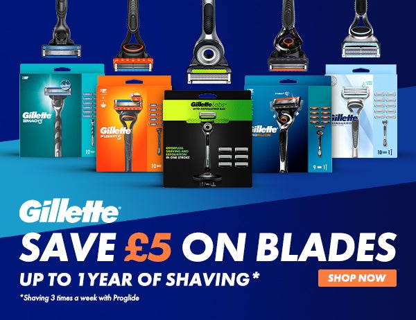 Save £5 on Gillette VALUE pack blades!