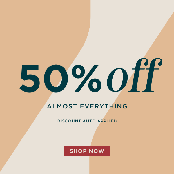 50% off almost everything. Applies automatically at checkout.