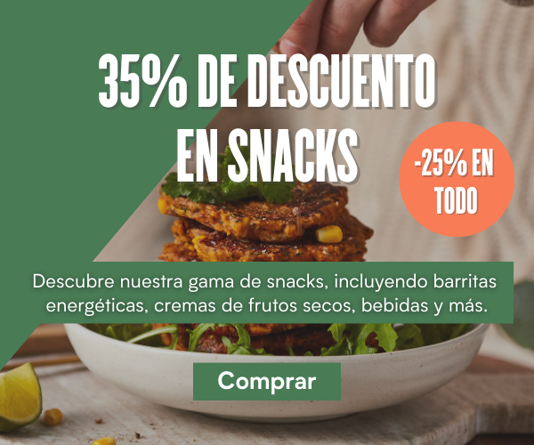 35% de descuento en snacks 25% de descuento en la web | Myvegan España