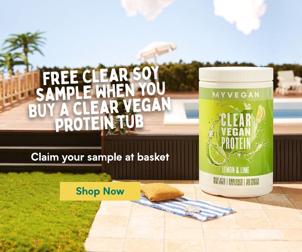Free Clear Soy Protein (Sample) when you purchase any Clear Vegan Protein tub