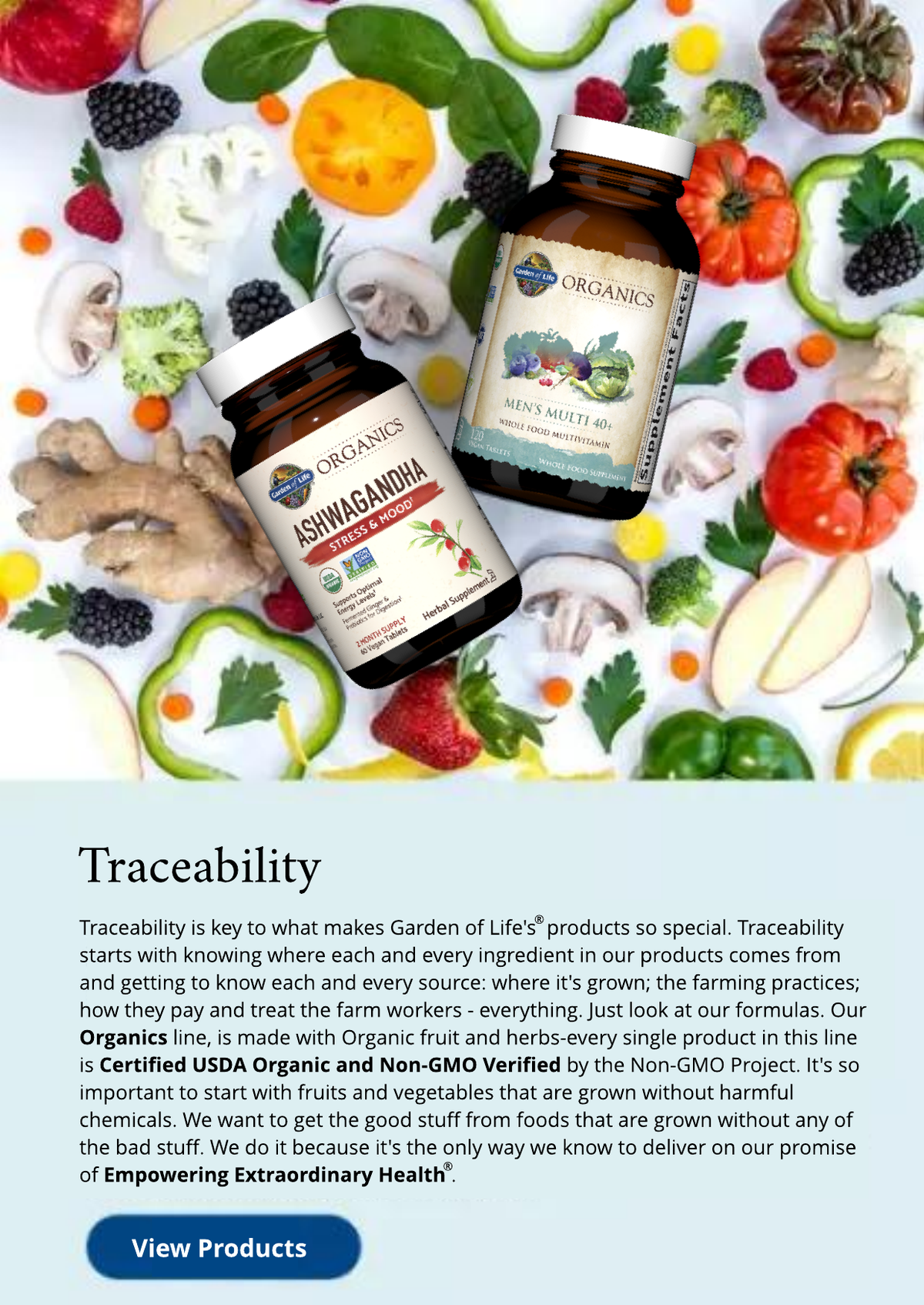 Traceability of Garden of Life Supplements and Vitamins