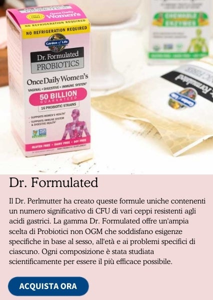Una confezione rosa per il microbioma per donna Dr. Formulated di Garden of Life, su uno sfondo bianco.