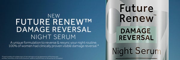 NEW FUTURE RENEW DAMAGE REVERSAL NIGHT SERUM A unique formulation to reverse and resync your night routine. 100% of women had clinically proven visible damage reversal