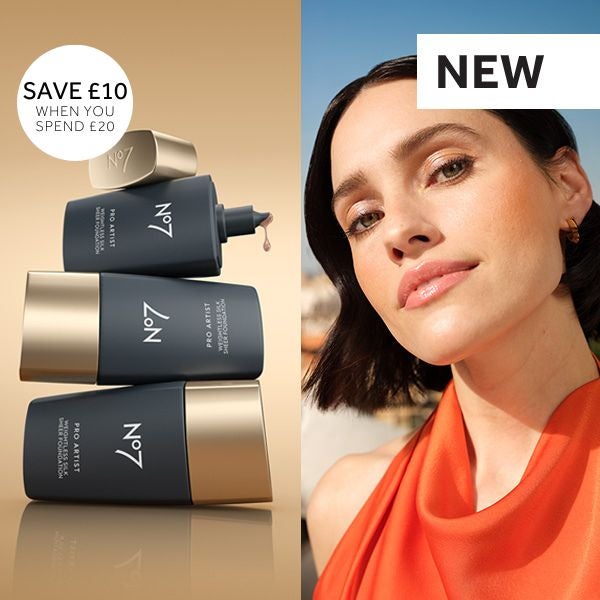 NEW Pro Artist Summer Foundation on a gold background with a model wearing an orange top outside. White box with black text saying 'NEW'