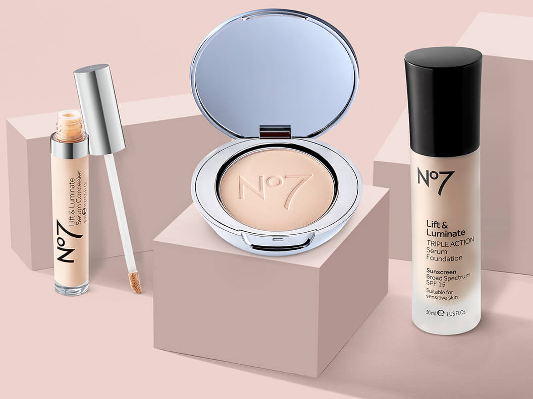 Three products from the skincare friendly No7 makeup line