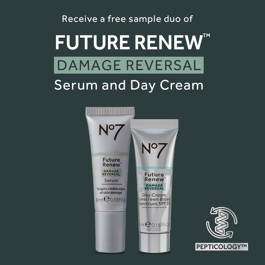 Recieve a free sample duo of Future renew damage reserval serum and day cream. With pepticology technology.