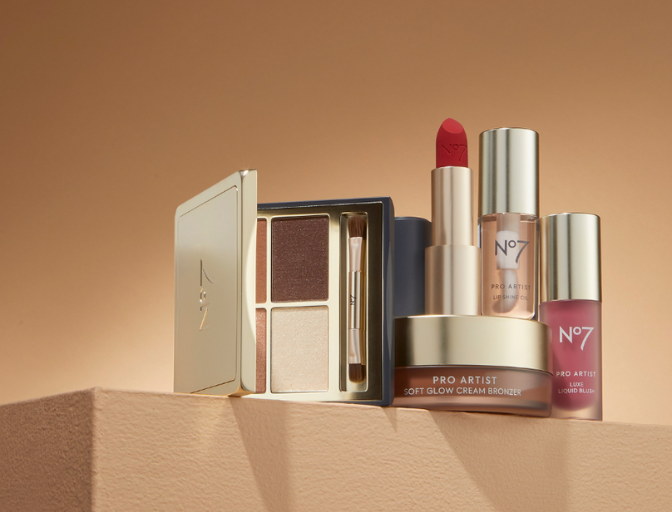 Let The Makeup Be The Pro Get the Bold Elegance look with the No7 Pro Artist Collection.