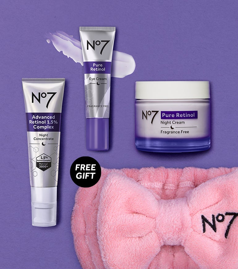 Get a Free No7 Headband When you buy retinol and any other product