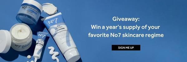Win a year's supply of your favorite No7 skincare regime. Sign me up
