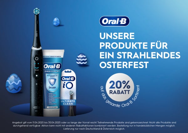 Unsere Produkte für ein strahlendes osterfest - 20% rabatt auf das gesamte Oral-B sartiment