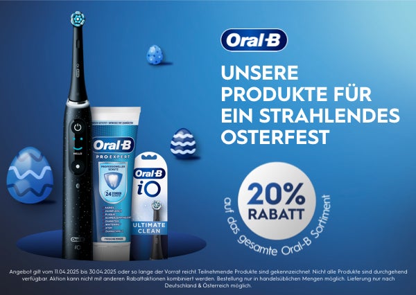 Unsere Produkte für dein strahlendes Osterfest - 20% Rabatt auf das gesamte Oral-B Sortiment