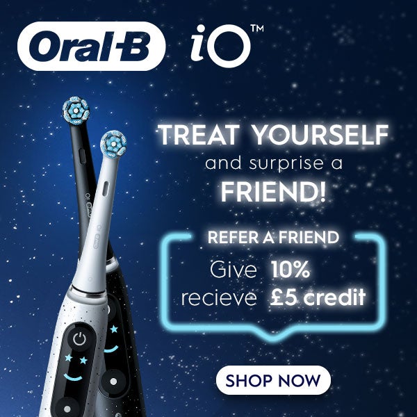 Refer a Friend - Introduce a friend to Oral-B and not only will they receive 10% off their first order when they spend £40, and you will receive £5 credit to spend!