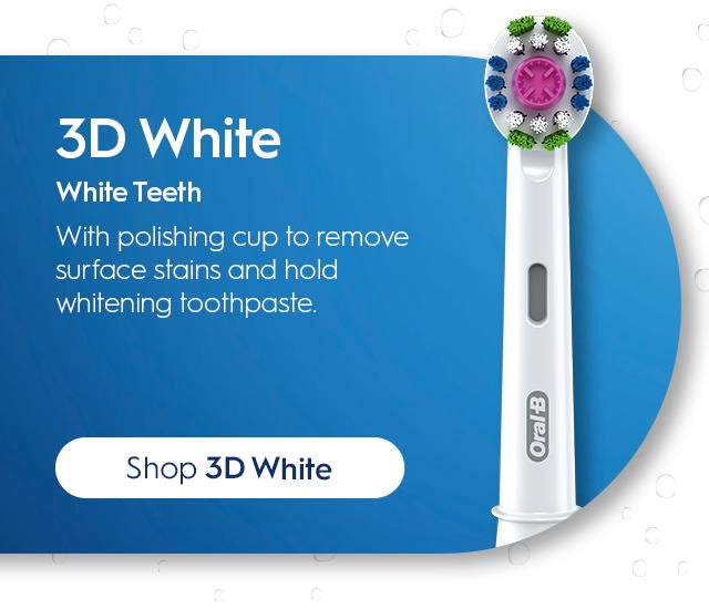 3D White: White Teeth with polishing cup to remove surface stains and hold whitening toothpaste. Shop 3D White.