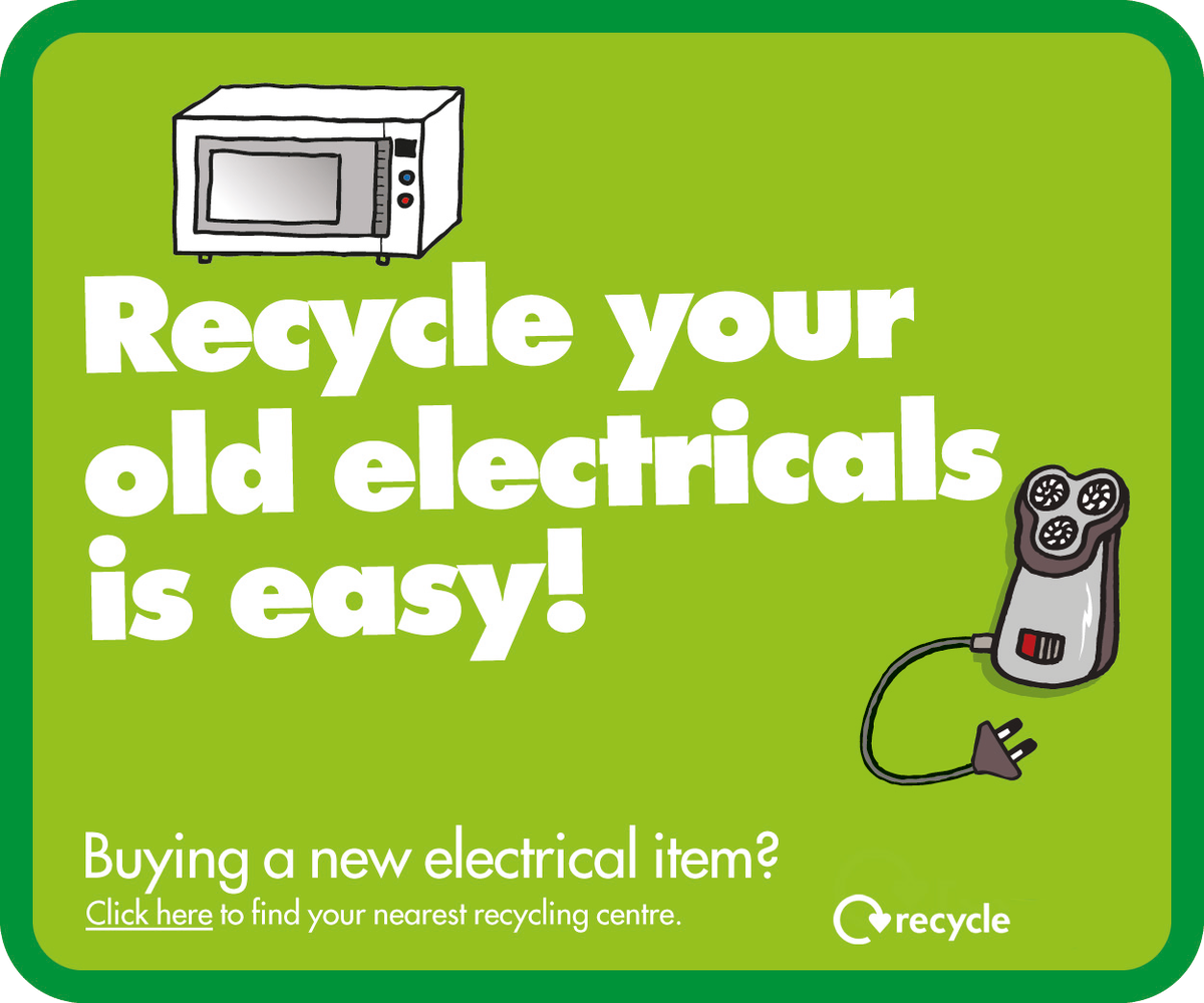 Recycle your old electrical items for free at your local recycling centre