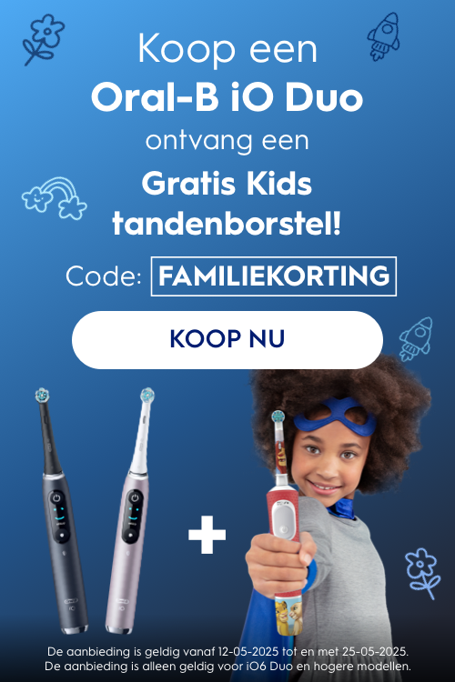 Koop een Oral B iO Duo ontvang een Gratis Kids tandenborstel
