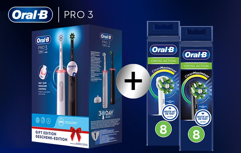 Kies jouw Oral-B Pro elektrische tandenborstel inclusief opzetborstels voor een super prijs