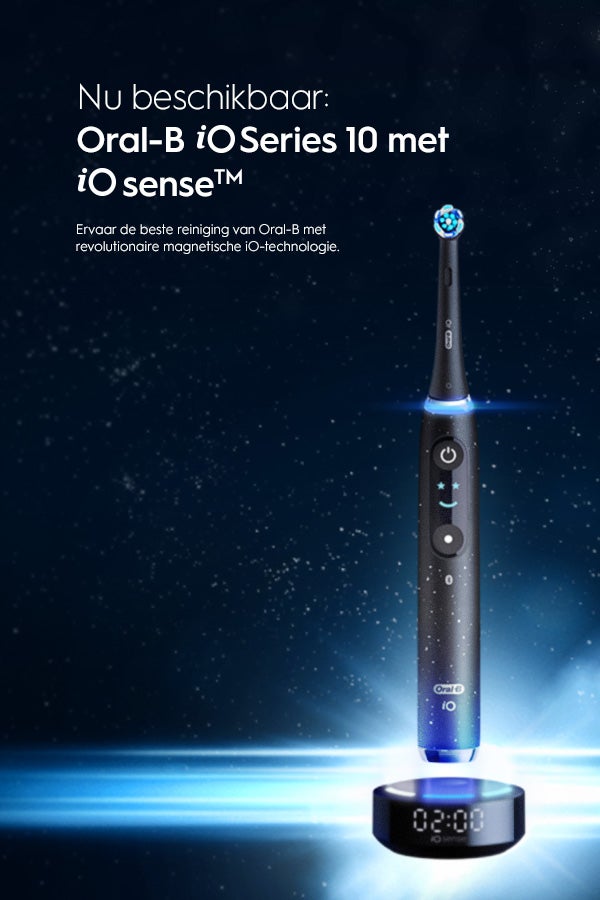 Binnenkort verkrijgbraar: Oral-B iO Series 10 met iO Sense - Ervaar de beste reiniging van Oral-B met revolutionaire magnetische iO-technologie.